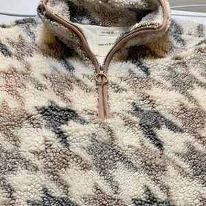 Thread & Supply Cream and Gray Sherpa Jacket